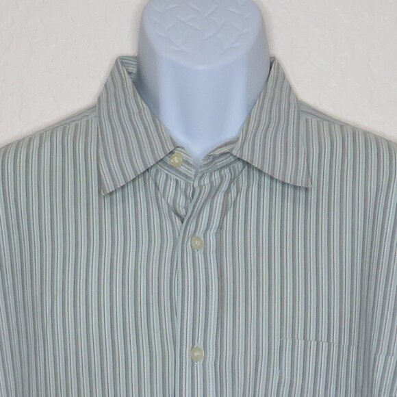 J. Crew* Men's Short Sleeve Button Down Curved Hem Stripe Pocket Shirt~ Size XL - Picture 5 of 10